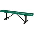 Global Equipment 6 ft. Outdoor Steel Flat Bench - Expanded Metal - Green 277156GN